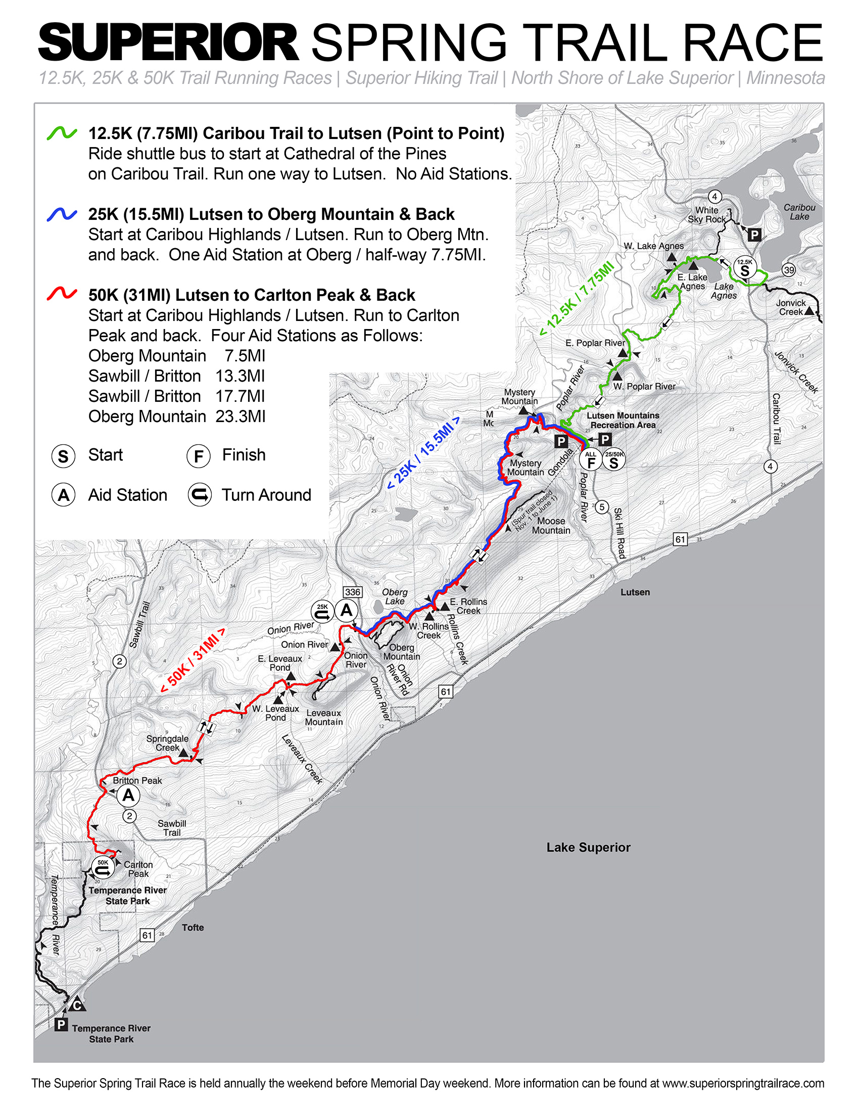 Superior Hiking Trail Mileage Chart